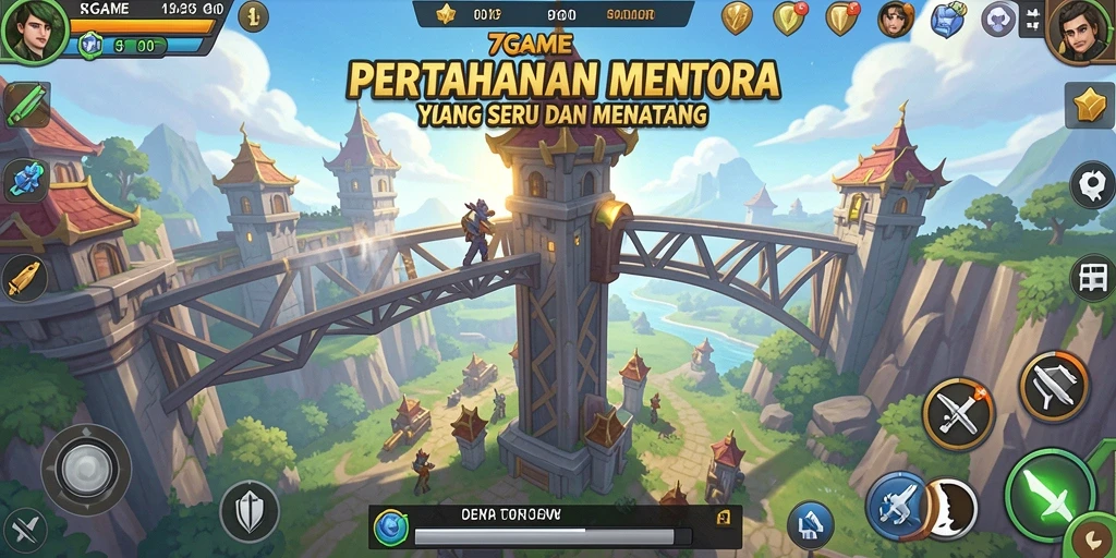 Tangkapan layar permainan 7GAME menunjukkan aksi seru Tower Defense.