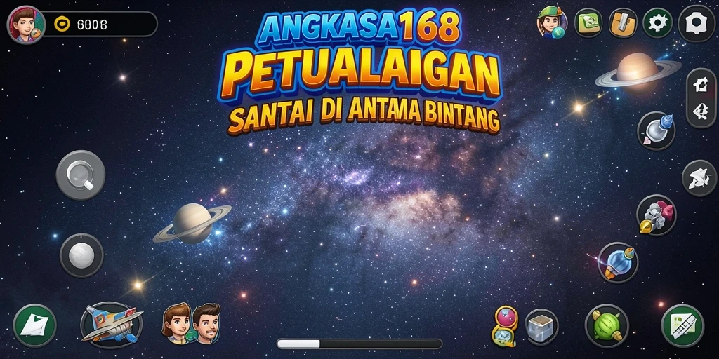 Screenshot gameplay ANGKASA168 menampilkan petualangan seru di luar angkasa.