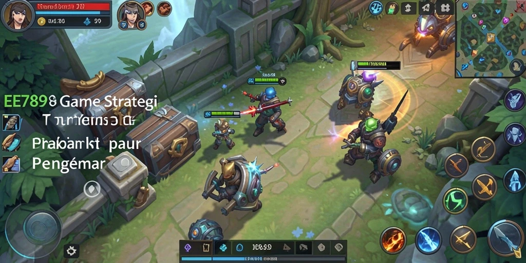 Screenshot menunjukkan pertempuran epik dalam game strategi EE789.