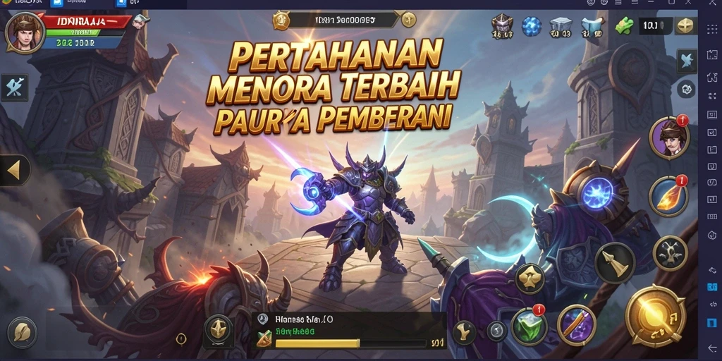 Tampilan screenshot IDNRAJA yang menampilkan aksi gameplay Tower Defense yang mendebarkan.