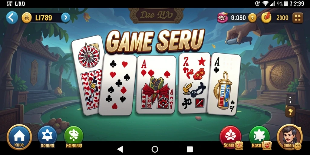 Tampilan menarik dari gameplay domino yang seru.