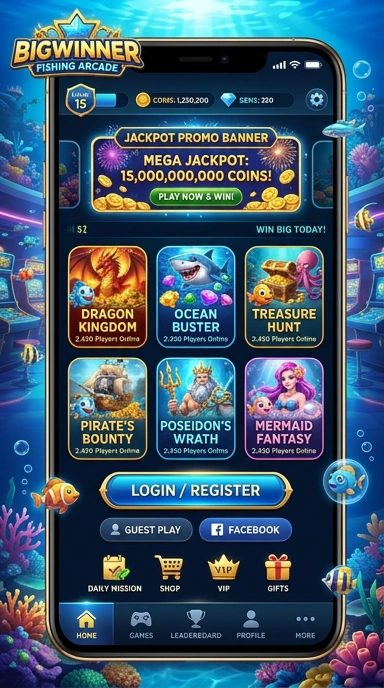 Tampilan antarmuka aplikasi bigwinner yang sederhana dan menarik.